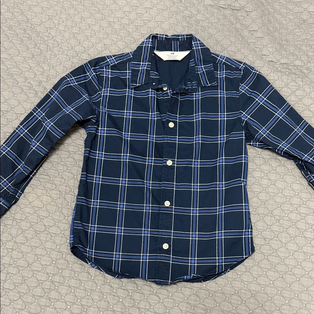 H&M Kids Blue Plaid Shirt